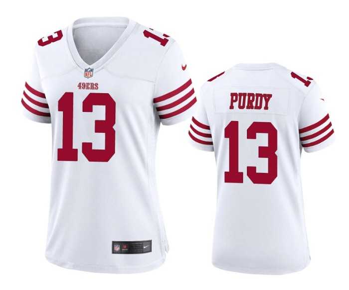 Womens San Francisco 49ers #13 Brock Purdy White Stitched Game Jersey(Run Small) Dzhi->women nfl jersey->Women Jersey
